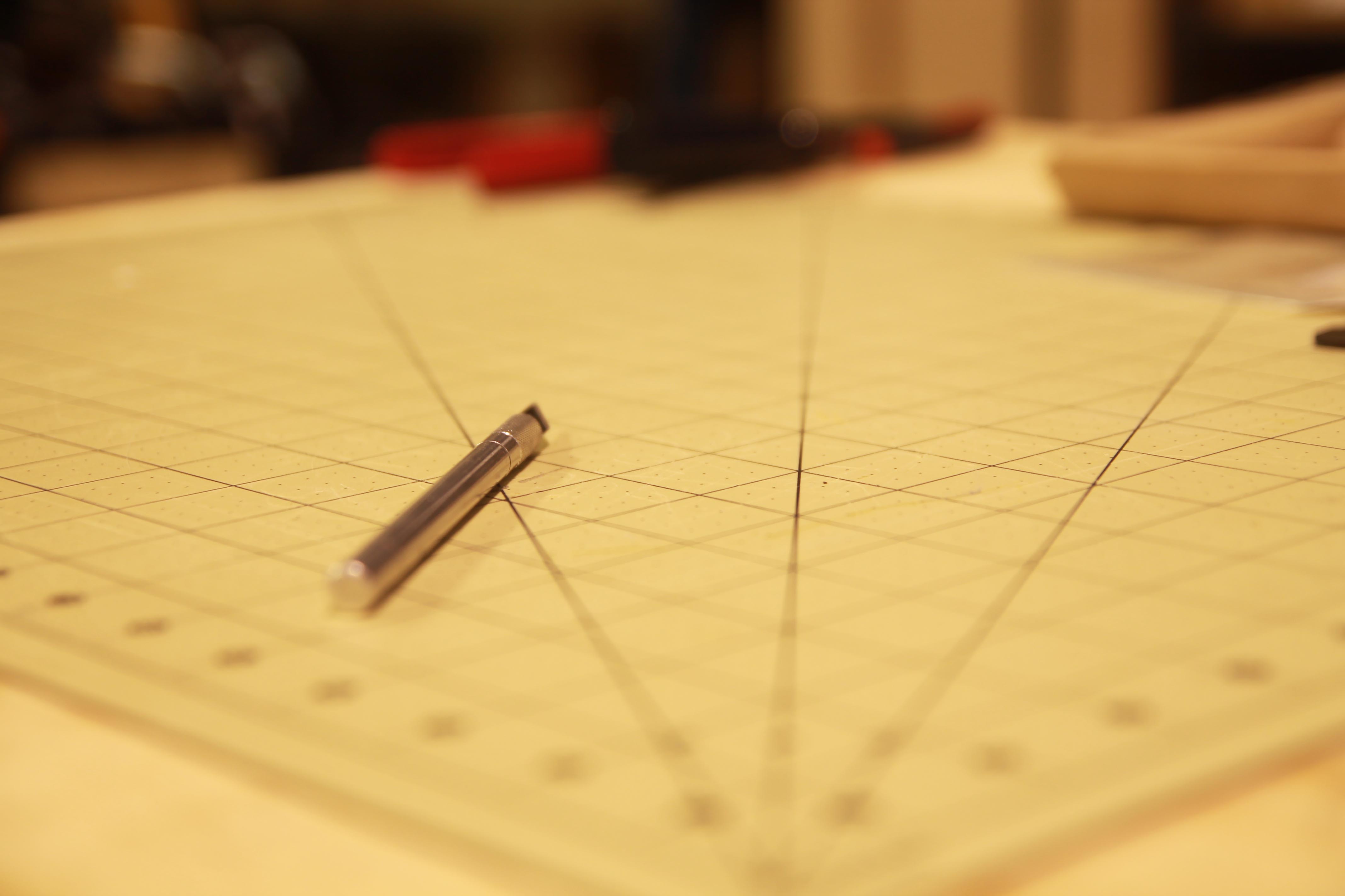 xacto knife on drawing